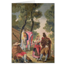 The Pretty Woman and the Masked Men Greeting Card