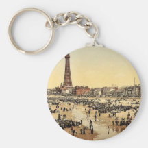 The Promenade and Tower from South Pier, Blackpool Keychain