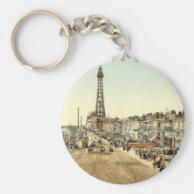 The Promenade, Blackpool, England classic Photochr Keychains