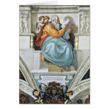The prophet Zacharias detail by Michelangelo Greeting Cards