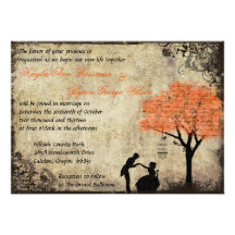 The Proposal Vintage Wedding Invitation in Orange