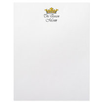 The Queen, Mom! T-shirt & gift ideas for mom. Personalized Letterhead