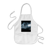 The Raven - Nevermore Sunbeams & Tree Blue Apron