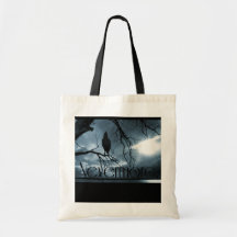 The Raven - Nevermore Sunbeams & Tree Blue Canvas Bag