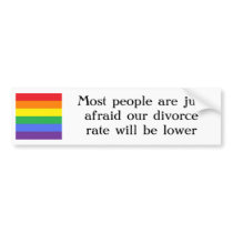 The real reason why people don't want gay marriage bumper sticker