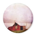 The Red Barn at Sunset Refrigerator Magnets