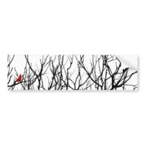 The Red Bird by Leslie Peppers Bumper Stickers