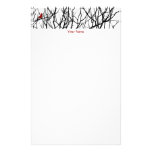 The Red Bird by Leslie Peppers Custom Stationery