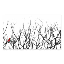The Red Bird by Leslie Peppers Rectangle Stickers