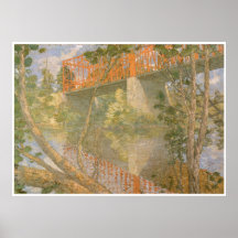 The Red Bridge, 1895 Julian Alden Weir Poster