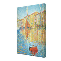 The Red Buoy by Paul Signac, Vintage Pointillism Canvas Prints