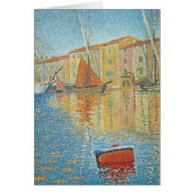 The Red Buoy by Paul Signac, Vintage Pointillism Cards