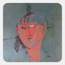 The Red Head, c.1915 Square Stickers