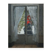 The Red Kerchief, Portrait of Mrs. Monet (1873) Post Cards