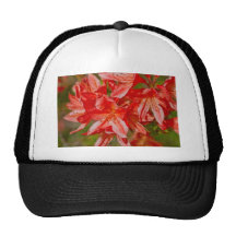 The red wild flower mesh hats