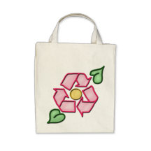 The Reuse Flower Grocery Tote Tote Bags