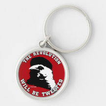 The Revolution will be Tweeted Red Round Keychain