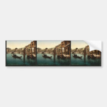 The Rialto Bridge, Venice, Italy classic Photochro Bumper Stickers