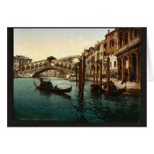 The Rialto Bridge, Venice, Italy classic Photochro Cards
