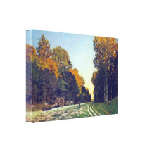 The road from Chailly to Fontainebleau by Claude M Stretched Canvas Prints