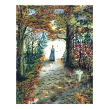 The Road Home  autumn watercolor Personalized Letterhead