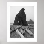 The Rock B&W Poster