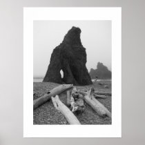 The Rock B&W Poster
