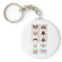 The Rorschach Test Ink Blots All 10 Plates 1-10 Key Chain