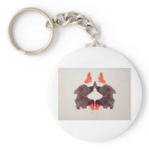 The Rorschach Test Ink Blots Plate 2 Two Humans Keychain