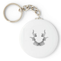 The Rorschach Test Ink Blots Plate 7 Heads Faces Keychain