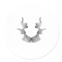 The Rorschach Test Ink Blots Plate 7 Heads Faces Round Sticker