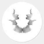 The Rorschach Test Ink Blots Plate 7 Heads Faces Round Sticker