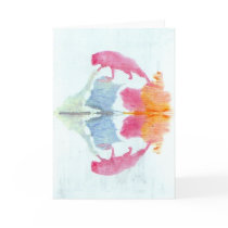 The Rorschach Test Ink Blots Plate 8 Animal Greeting Card