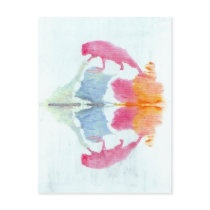 The Rorschach Test Ink Blots Plate 8 Animal Postcard