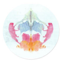 The Rorschach Test Ink Blots Plate 8 Animal Round Sticker