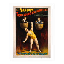 The Sandow Trocadero Vaudevilles Weightlifting Postcard