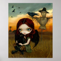 The Scarecrow gothic fairy cat halloween Art Print