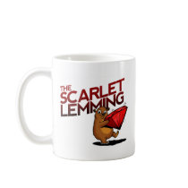 The Scarlet Lemming (with title) mug mugs