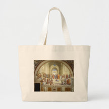 The School of Athens Fresco by Raffaello Sanzio Canvas Bags