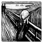 The Scream by Edvard Munch Square Wall Clocks