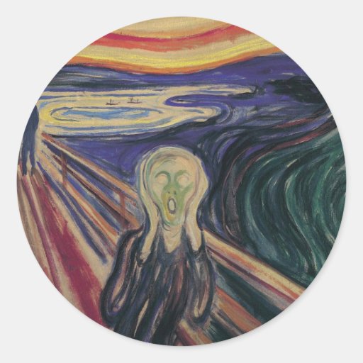 The Scream by Edvard Munch, Vintage Expressionism Stickers