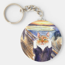 "The Scream" cat keychain