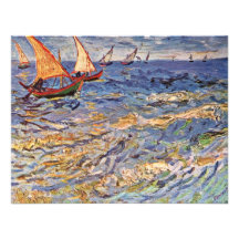 The Sea At Saintes-Maries By Vincent Van Gogh Custom Announcement