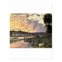 The Seine at Bougival in the Evening (1870) Post Card