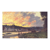 The Seine at Bougival in the Evening posters