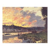The Seine at Bougival in the Evening posters