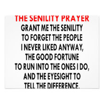 The Senility Prayer Custom Invitations