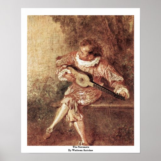 The Serenata By Watteau Antoine Poster
