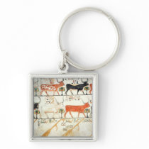 The seven celestial cows and the sacred bull keychains