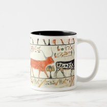 The seven celestial cows and the sacred bull mugs